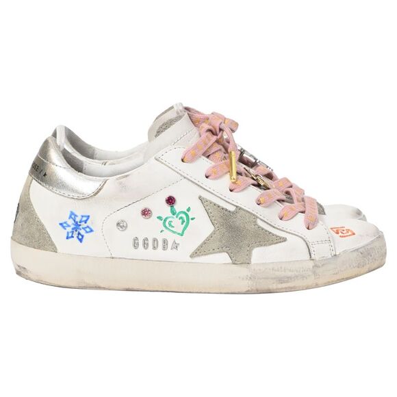 Golden Goose Shoes - Golden Goose Superstar with Charms Low-Top Sneakers in White Leather
